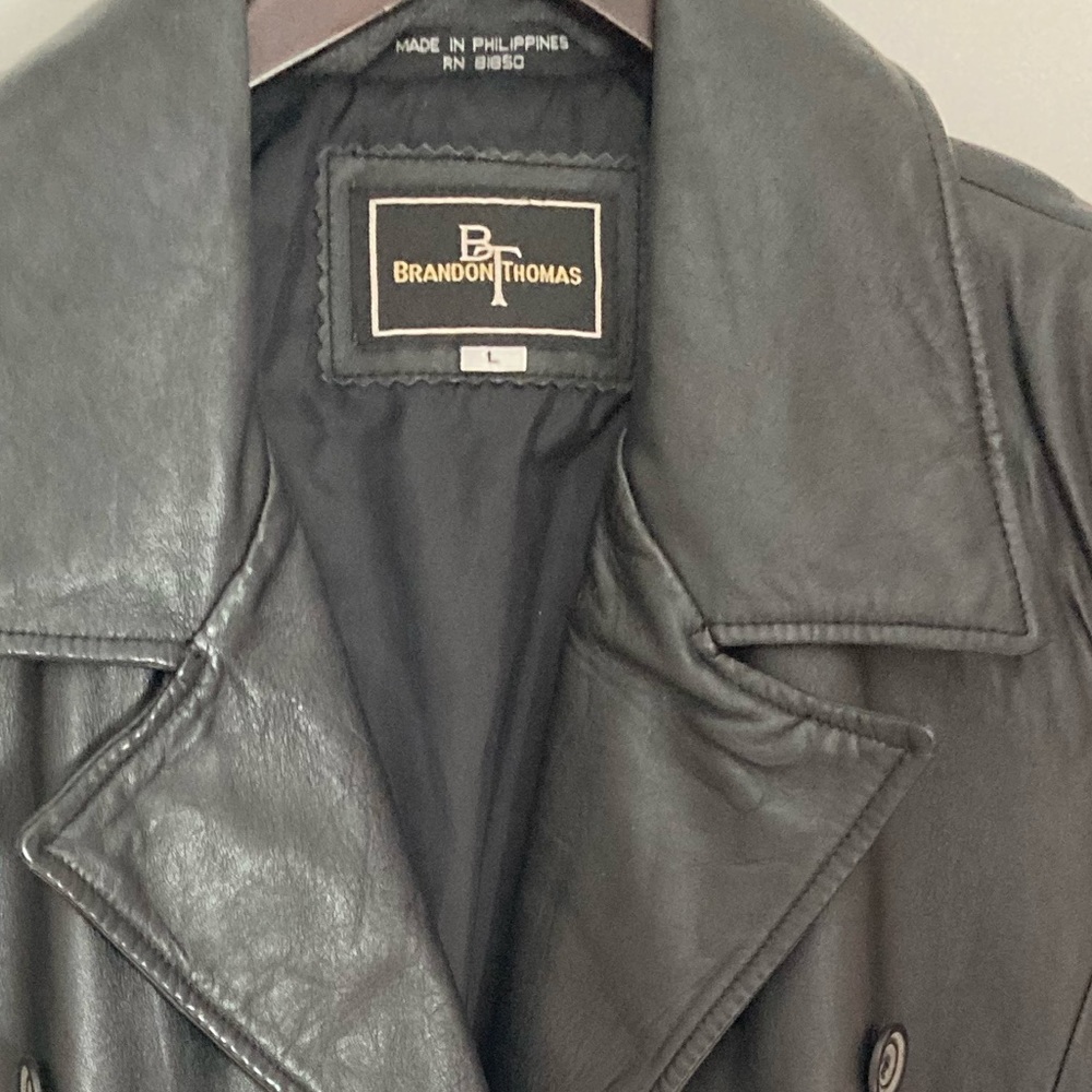 Black leather coat
